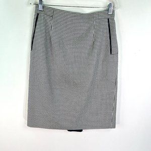 Vintage Yarell Houndstooth Wool Skirt Womens SZ 12 L Pockets Zip Made in Germany